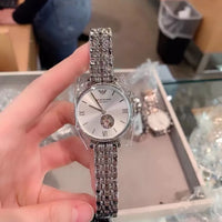 Emporio Armani Gianni T-Bar Automatic Silver Dial Silver Steel Strap Watch For Women - AR60022