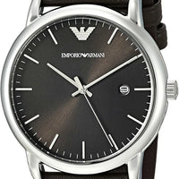 Emporio Armani Kappa Quartz Black Dial Brown Leather Strap Watch For Men - AR80008
