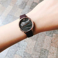 Emporio Armani Quartz Grey Dial Brown Leather Strap Watch For Women - AR11172