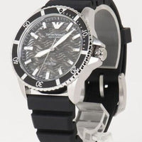 Emporio Armani Meccanico Automatic Black Dial Black Silicone Strap Watch For Men - AR60062
