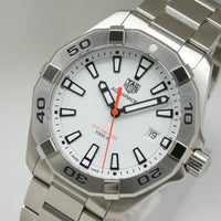 Tag Heuer Aquaracer Quartz White Dial Silver Steel Strap Watch for Men - WBD1111.BA0928