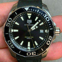 Tag Heuer Aquaracer Black Dial Black Rubber Strap Watch for Men - WAY111A.FT6151