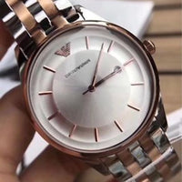 Emporio Armani Lambda Analog Silver Dial Two Tone Steel Strap Watch For Men - AR11044