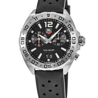 Tag Heuer Formula 1 Alarm Quartz Black Dial Black Rubber Strap Watch for Men -  WAZ111A.FT8023