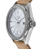 Tag Heuer Formula 1 Quartz Diamonds Mother of Pearl Dial Beige Leather Strap Watch for Women - WBJ131A.FC8254