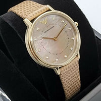Emporio Armani Kappa Quartz Mother of Pearl Taupe Dial Brown Leather Strap Watch For Men - AR11151
