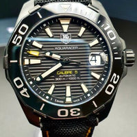 Tag Heuer Aquaracer Calibre 5 Automatic Black Dial Black Nylon Strap Watch for Men - WAY218A.FC6362