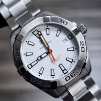 Tag Heuer Aquaracer Quartz White Dial Silver Steel Strap Watch for Men - WBD1111.BA0928