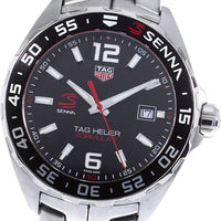 Tag Heuer Formula 1 Senna Limited Edition Black Dial Silver Steel Strap Watch for Men - WAZ1012.BA0883