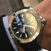Tag Heuer Aquaracer Automatic Caliber 5 Black Dial Black Rubber Strap Watch for Men - WAY2110.FT8021