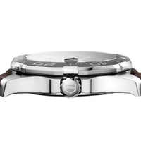 Tag Heuer Aquaracer Caliber 5 Black Dial Brown Leather Strap Watch for Men - WAY201M.FC6474