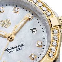 Tag Heuer Aquaracer Diamonds Mother of Pearl Dial Two Tone Steel Strap Watch for Women - WBD1323.BB0320