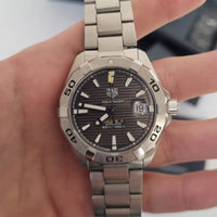 Tag Heuer Aquaracer Calibre 5 Grey Dial Silver Steel Strap Watch for Men - WBD2113.BA0928