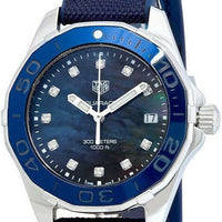Tag Heuer Aquaracer Quartz Mother of Pearl Blue Dial Blue NATO Strap Watch for Women - WAY131L.FT6091