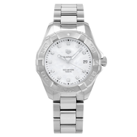 Tag Heuer Aquaracer Diamonds Mother of Pearl Dial Silver Steel Strap Watch for Women - WBD131B.BA0748