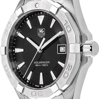 Tag Heuer Aquaracer Quartz Black Dial Silver Steel Strap Watch for Men - WAY1110.BA0928