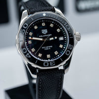 Tag Heuer Aquaracer Quartz Mother of Pearl Black Dial Black NATO Strap Watch for Women - WAY131M.FT6092