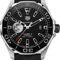 TAG Heuer Aquaracer WAY201J.FC6370 Men's Calibre 5 Diver Watch with Globe Motif and Black Fabric Strap