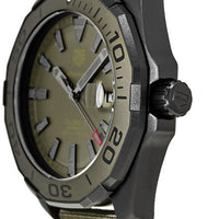 Tag Heuer Aquaracer Automatic Green Dial Khakhi Green Nylon Strap Watch for Men - WAY208E.FC8222