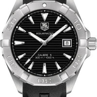 Tag Heuer Aquaracer Automatic Caliber 5 Black Dial Black Rubber Strap Watch for Men - WAY2110.FT8021