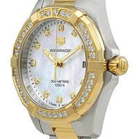 Tag Heuer Aquaracer Diamonds Mother of Pearl Dial Two Tone Steel Strap Watch for Women - WBD1323.BB0320