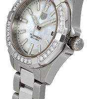Tag Heuer Aquaracer Diamonds Mother of Pearl White Dial Silver Steel Strap Watch for Women - WBD1413.BA0741