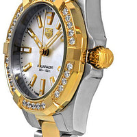 Tag Heuer Aquaracer Diamonds Mother of Pearl Dial Two Tone Steel Strap Watch for Women - WBD1421.BB0321