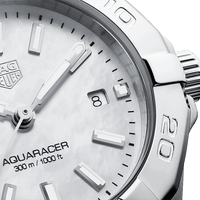 Tag Heuer Aquaracer Quartz Mother of Pearl White Dial Silver Steel Strap Watch for Women - WBD1411.BA0741