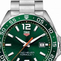 Tag Heuer Formula 1 Quartz Green Dial Silver Steel Strap Watch for Men - WAZ1017.BA0842