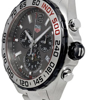 Tag Heuer Formula 1 Chronograph Indy 500 Special Edition Grey Dial Silver Steel Strap Watch for Men - CAZ1016.EB0058