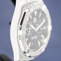 Tag Heuer Aquaracer Quartz Black Dial Silver Steel Strap Watch for Men - WAY111Z.BA0928