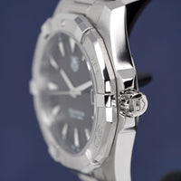 Tag Heuer Aquaracer Quartz Black Dial Silver Steel Strap Watch for Men - WAY1110.BA0928