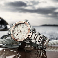 Tag Heuer Aquaracer Calibre 5 Automatic White Dial Two Tone Steel Strap Watch for Men - WAY2150.BD0911