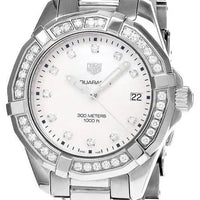 Tag Heuer Aquaracer Diamonds Mother of Pearl White Dial Silver Steel Strap Watch for Women - WBD131C.BA0748