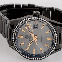 Tag Heuer Carrera Quartz Diamonds Black Dial Black Steel Strap Watch for Women - WAR1115.BA0602