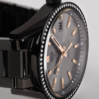 Tag Heuer Carrera Quartz Diamonds Black Dial Black Steel Strap Watch for Women - WAR1115.BA0602