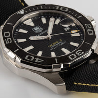 Tag Heuer Aquaracer Calibre 5 Automatic Black Dial Black Nylon Strap Watch for Men - WAY211A.FC6362