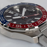 Tag Heuer Aquaracer GMT Caliber 7 Pepsi Black Dial Silver Steel Strap Watch for Men - WAY201F.BA0927