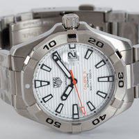 Tag Heuer Aquaracer Automatic White Dial Silver Steel Strap Watch for Men - WBD2111.BA0928