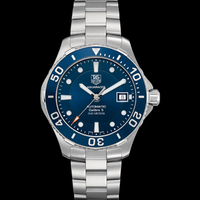 Tag Heuer Aquaracer Caliber 5 Automatic Blue Dial Silver Steel Strap Watch for Men - WAN2111.BA0822