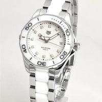 Tag Heuer Aquaracer Diamonds White Dial Two Tone Steel Strap Watch for Women - WAY131D.BA0914