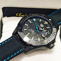 Tag Heuer Aquaracer Calibre 5 Black Nylon Strap Carbon Dial Watch for Men -  WBD218C.FC6447