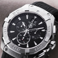 Tag Heuer Aquaracer Chronograph Black Dial Black Rubber Strap Watch for Men - CAY1110.FT6041