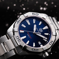 Tag Heuer Aquaracer Blue Dial Silver Steel Strap Watch for Men - WBD1112.BA0928