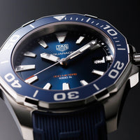 Tag Heuer Aquaracer Blue Dial Blue Rubber Strap Watch for Men - WAY111C.FT6155