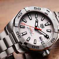 Tag Heuer Aquaracer Automatic White Dial Silver Steel Strap Watch for Men - WBD2111.BA0928