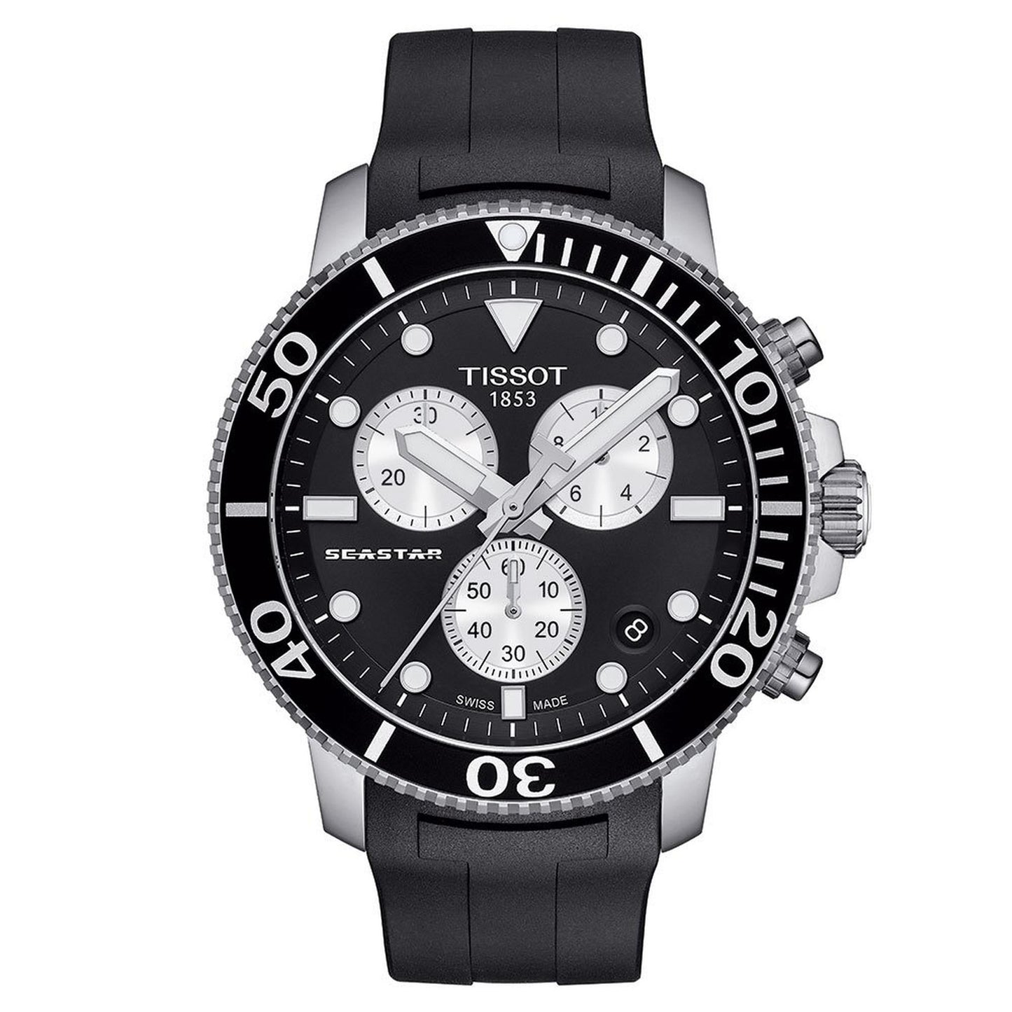 Tissot Chronograph Watch SEASTAR 1000 Black Rubber T1204171705100
