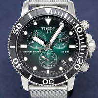 Tissot Chronograph Watch SEASTAR 1000 Green Mesh T1204171109100