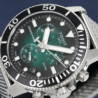 Tissot Chronograph Watch SEASTAR 1000 Green Mesh T1204171109100