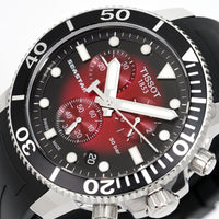 Tissot Chronograph Watch SEASTAR 1000 Red Rubber T1204171742100